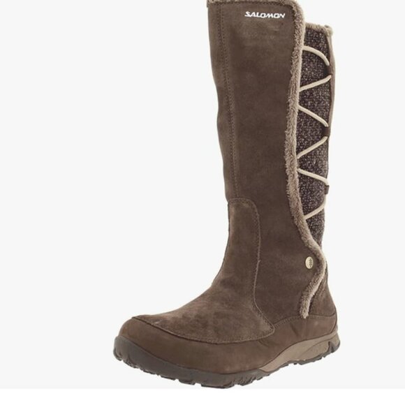 Salomon Shoes - Salomon Emmy waterproof insulated brown suede women’s shoes size 6